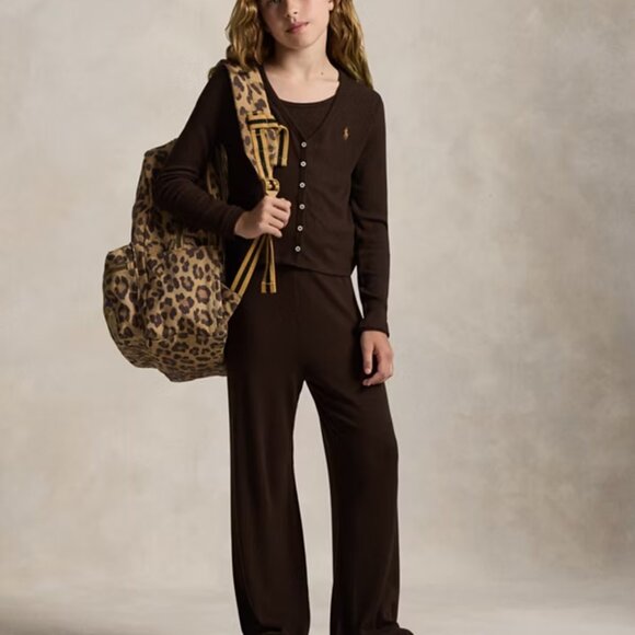 Ralph Lauren Polo Bear Leopard-Print Canvas Backpack NWT 17" H x 12" L x 6" D - Picture 1 of 6
